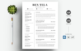 Ben Tela - CV Resume Template