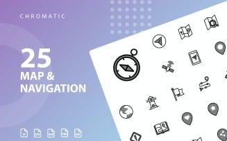 Map & Navigation Chromatic Icon Set