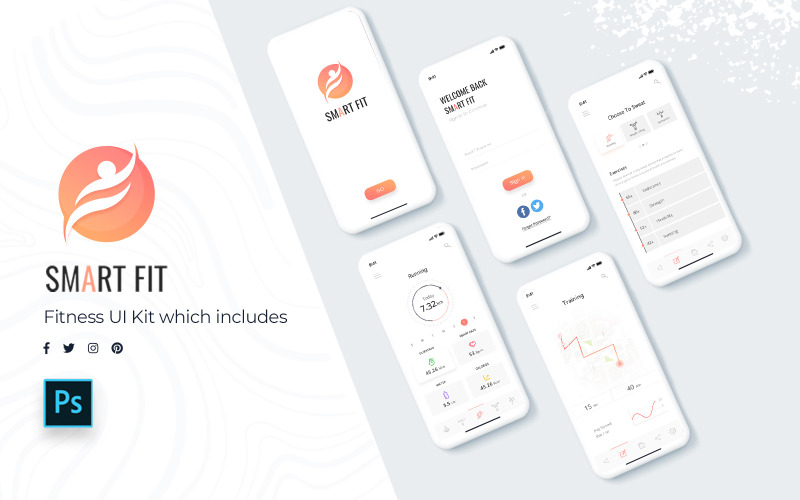 Smart Fit Mobile App UI Kit UI Element