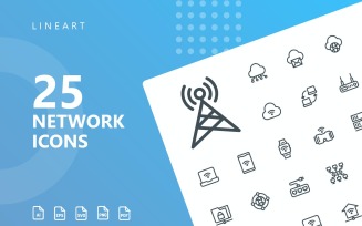 Network Lineart Icon Set
