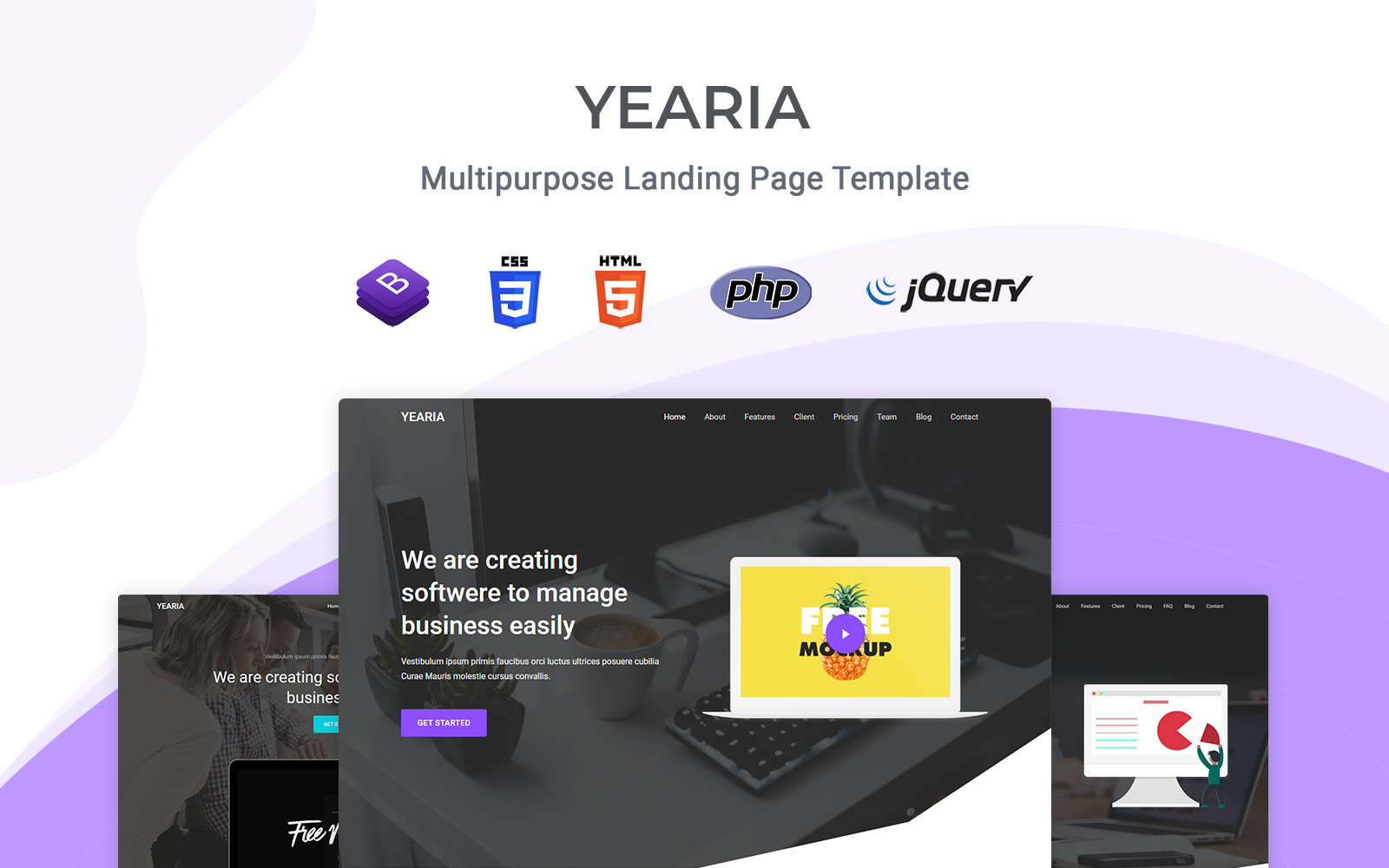 Plantilla Para Página De Aterrizaje "Yearia - Responsive" #123380
