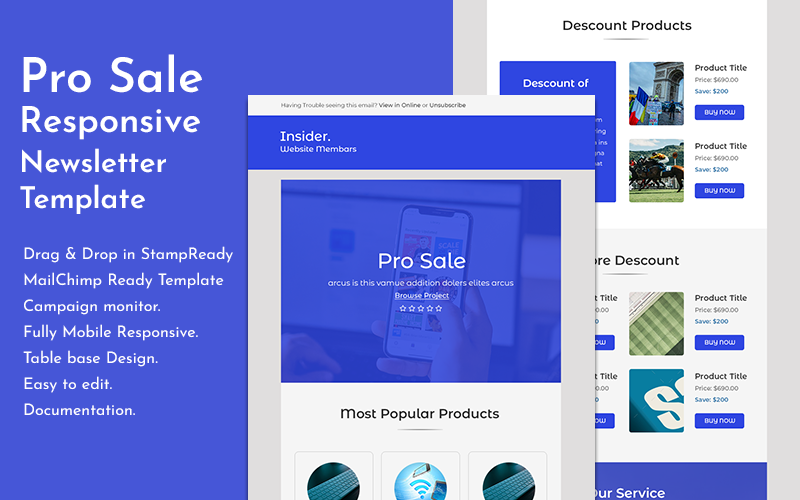 Responzivní Newsletter šablona "ProSale - Responsive Ecommerce Email" #123378