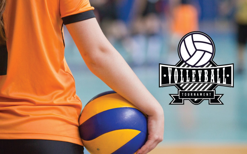 Volleyball Retro Logo Template