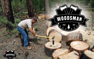 Woods Man Vintage Logo Template