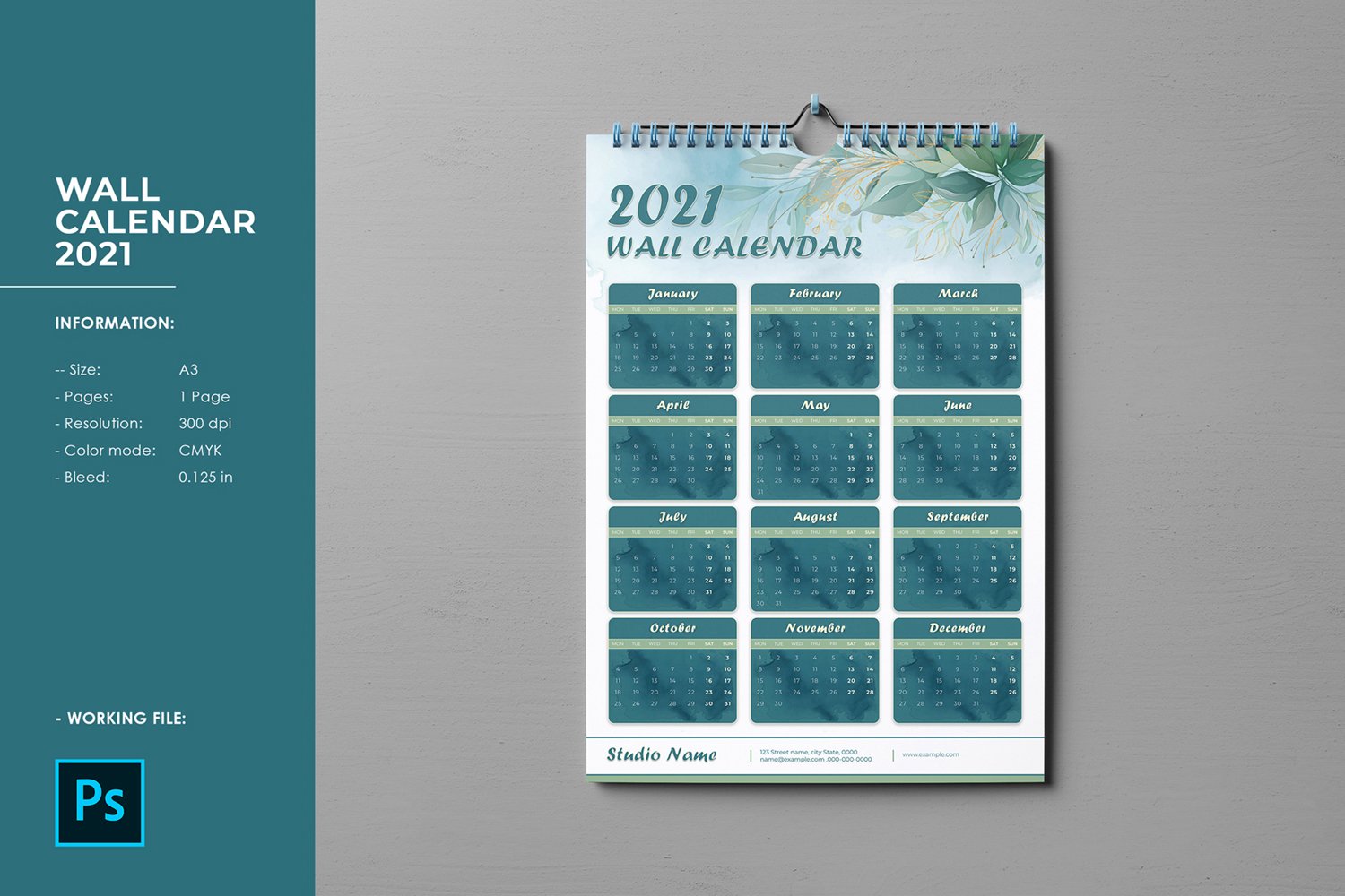 Template #123566 Calendar Wall Webdesign Template - Logo template Preview