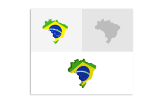 3D and Flat Brazil Map - Vector Image