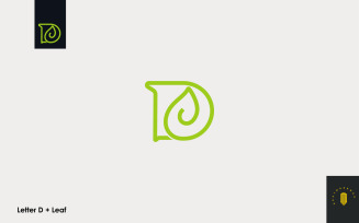 D Letter And Leaf Eco Friendly Logo Template