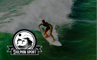 Dolphin-Sport Vintage Logo Template