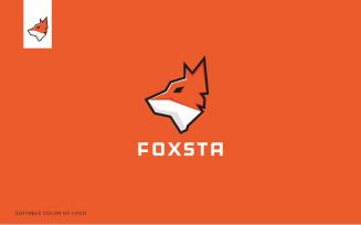 Fox Abstract Face Logo Template