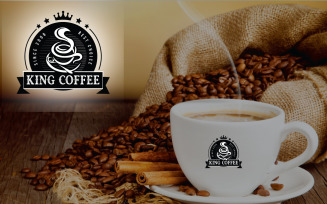 King Coffee Vintage Logo Template