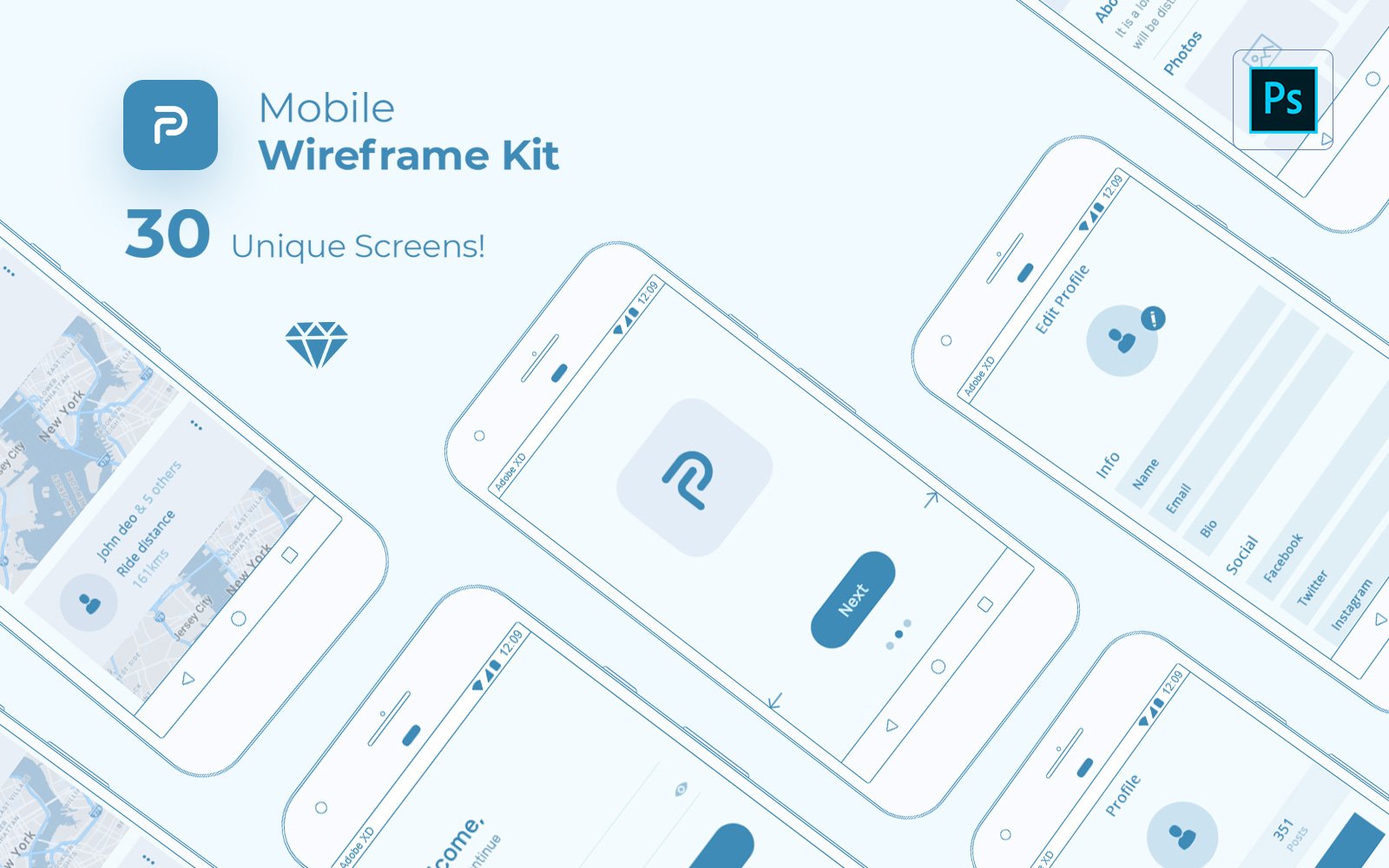 Template #123610 Mobile Wireframe Webdesign Template - Logo template Preview