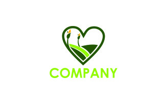Agriculture love Logo Template