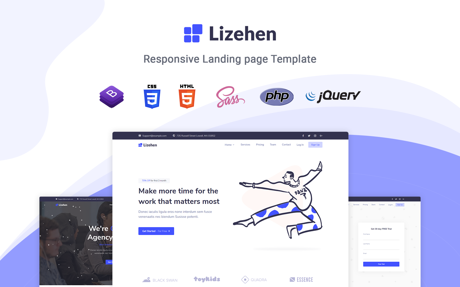"Lizehen - Responsive" Responsive Landingspagina Template №123625