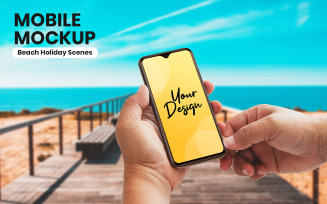 Mobile with Hand product mockup