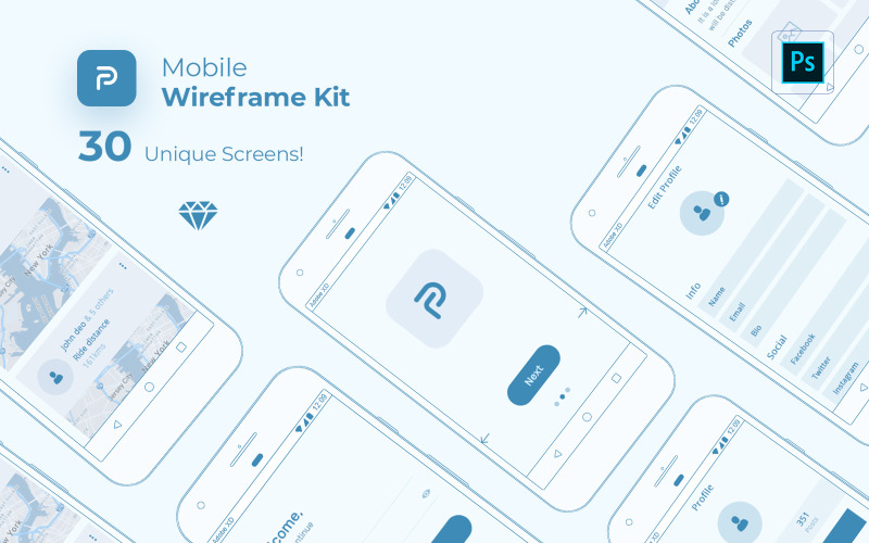 Pride Mobile Wireframe Kit UI Elements