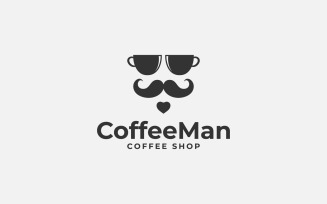 Coffee With Coffee Cup Logo Template