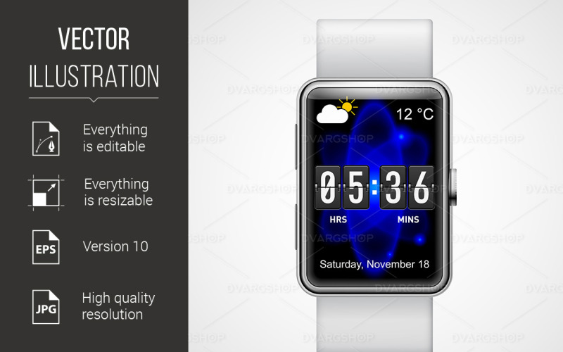 Smart Watch - Vector Image Vector Graphic