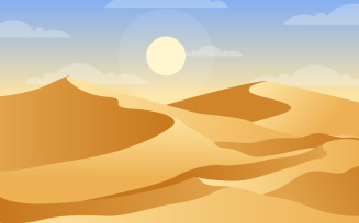 Vast Desert Hill Mountain Arabian Horizon - Illustration