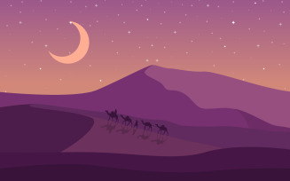 Vast Desert Hill Mountain Arabian Horizon - Illustration
