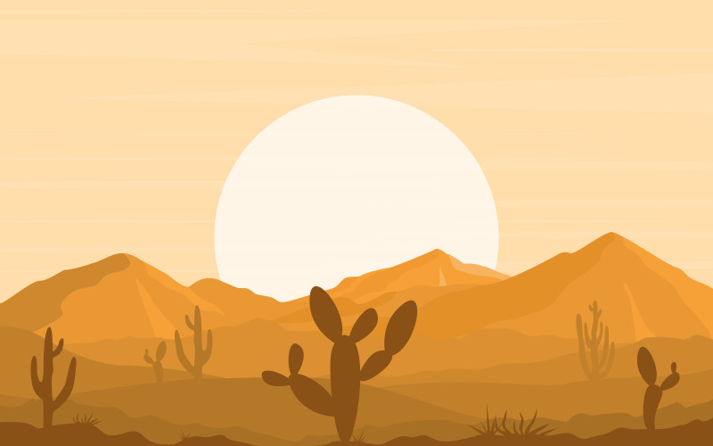 Vast Desert Rock Hill Mountain - Illustration