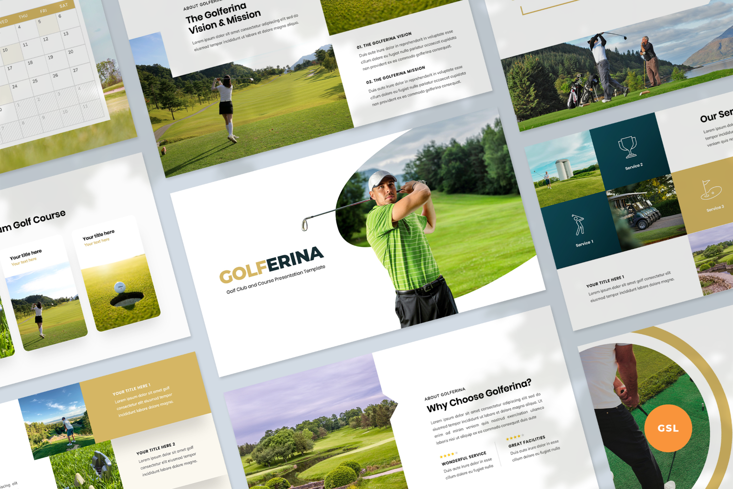 Golf Club Presentation Template Google Slides