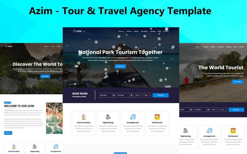 Azim - Tour & Travel Agency Landing Page Template