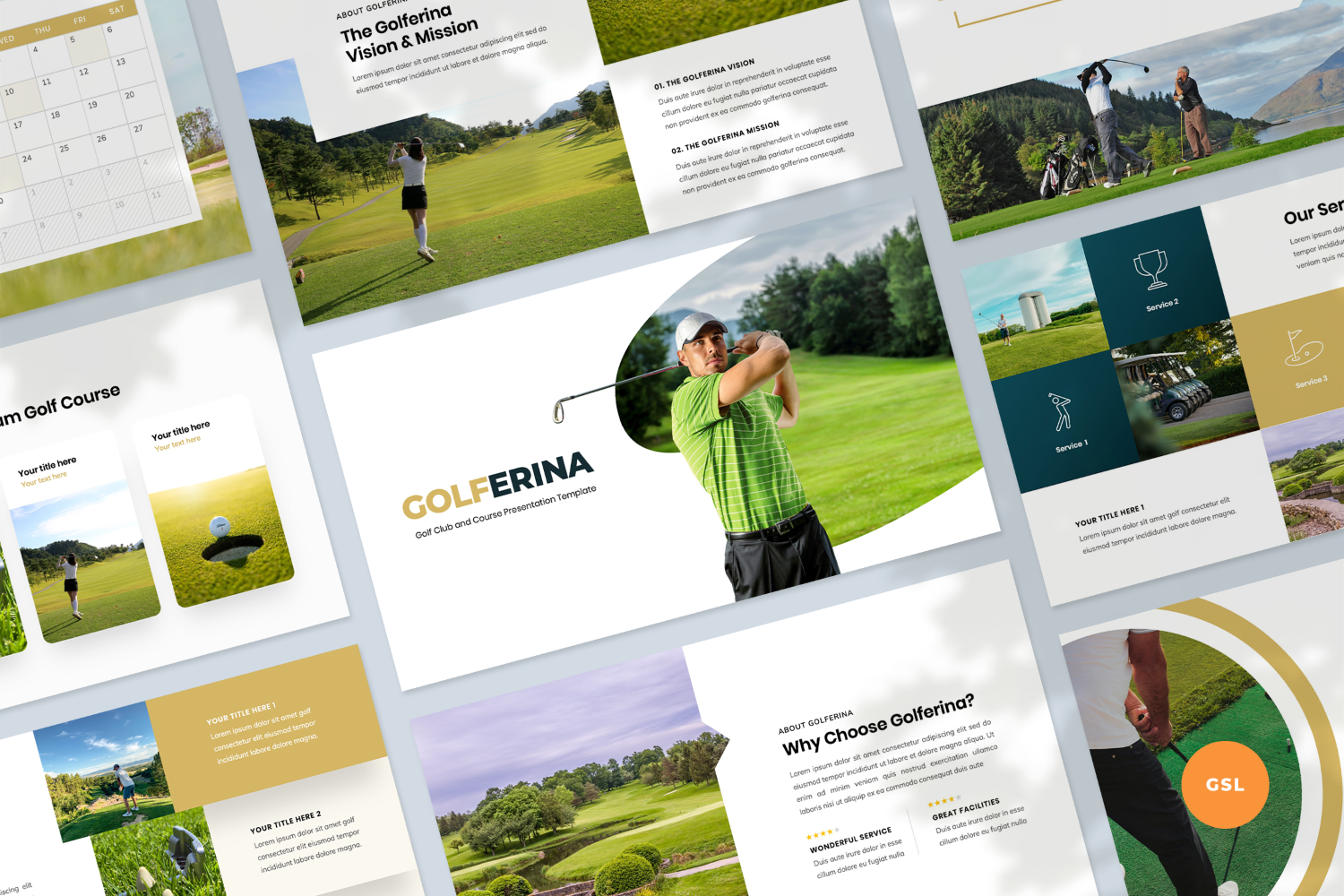 "Golf Club Presentation Template" - Google Slides №123925
