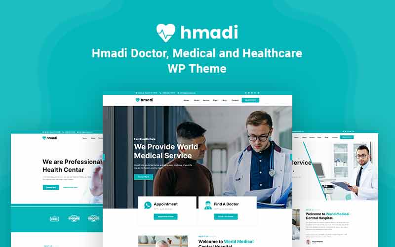 "Hmadi - Doctor, Medical And Healthcare" thème WordPress adaptatif #123959