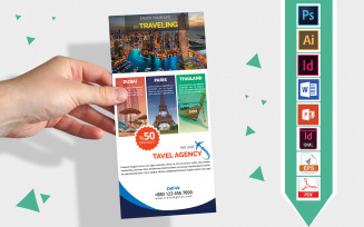 Rack Card | Travel & Tour DL Flyer Vol-02 - Corporate Identity Template