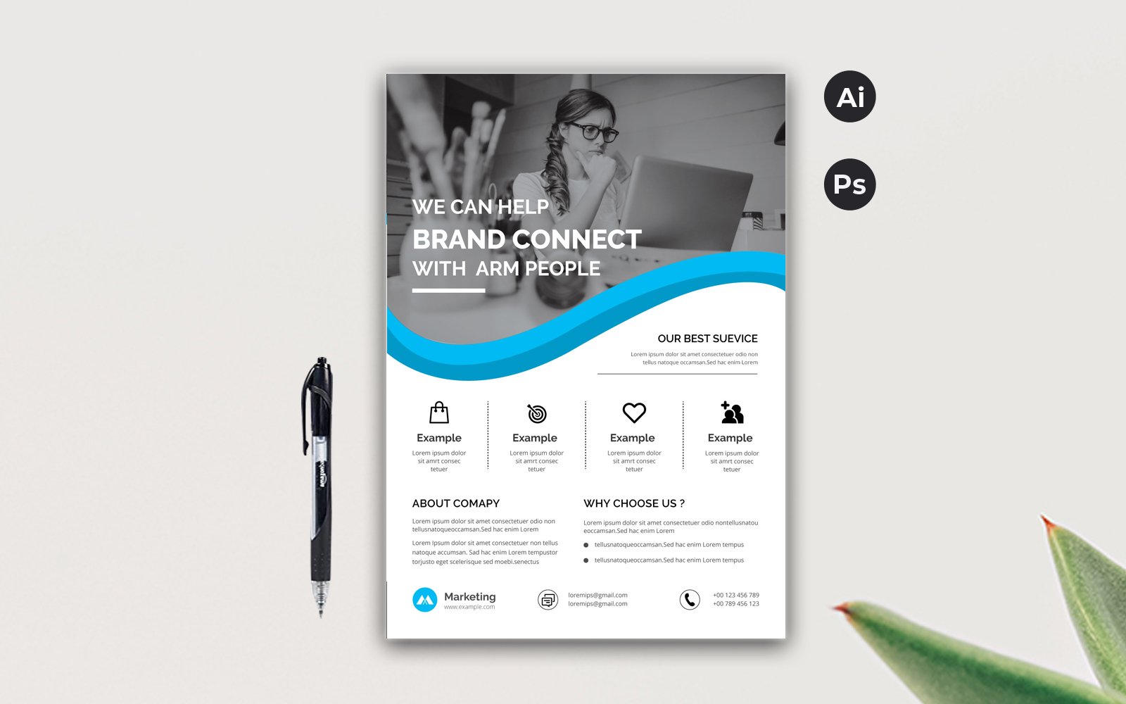 Template #124055 Flyer Business Webdesign Template - Logo template Preview