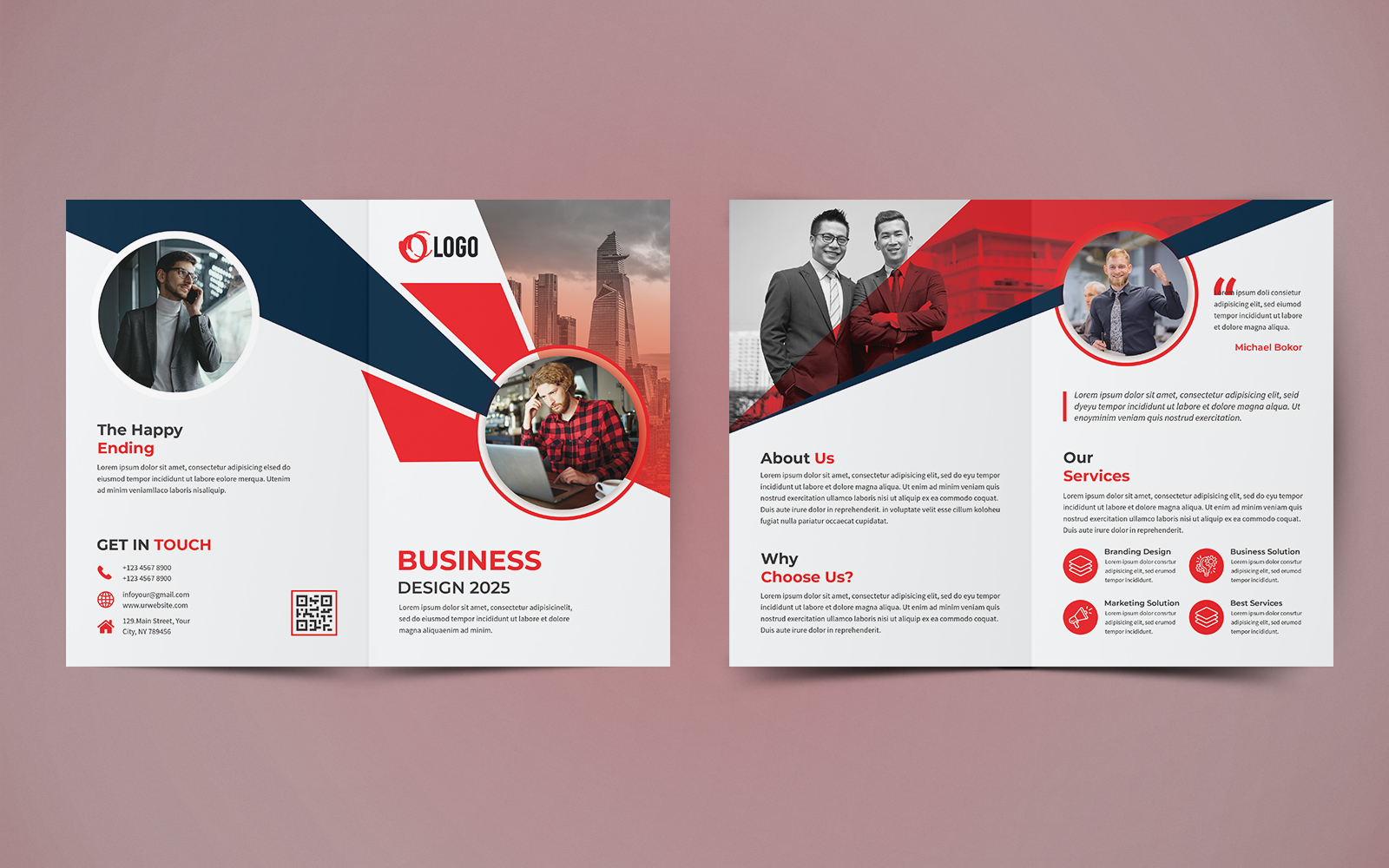 Business Bifold Brochure Design Template de Identidade Corporativa №124062