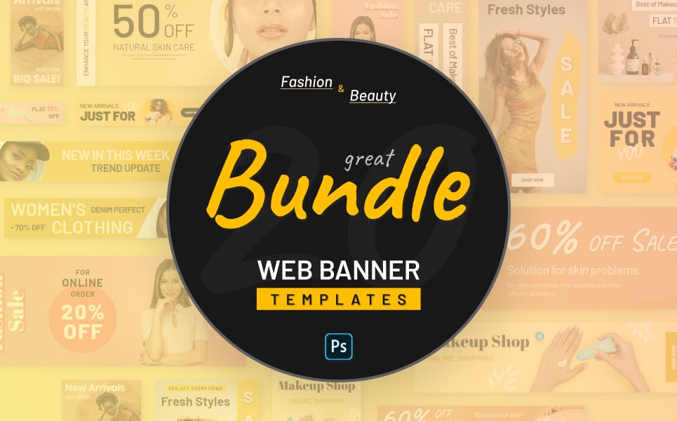 Modello PSD Responsive #124208 "Fashion And Beauty PSD Web Banners"