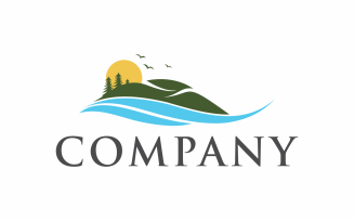 Mountain lake abstrac Logo Template