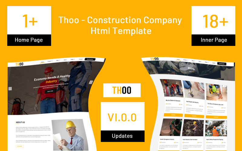 Template Siti Web Responsive #124207 "Thoo - Construction Company"
