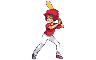 Baseball Batter Boy - Illustration