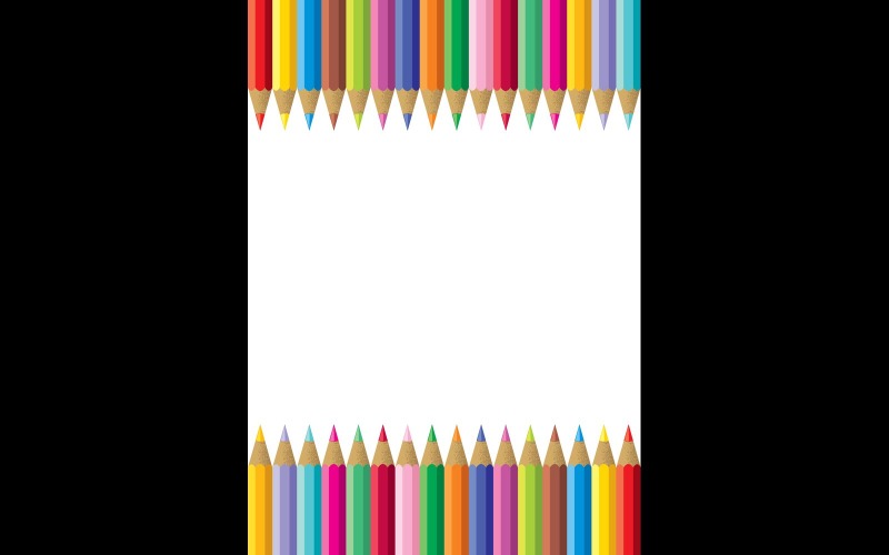 Colorful Pencil Frame - Illustration