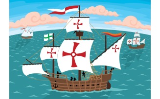 Columbus Ships - Illustration