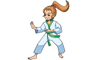 Karate Stance Girl - Illustration