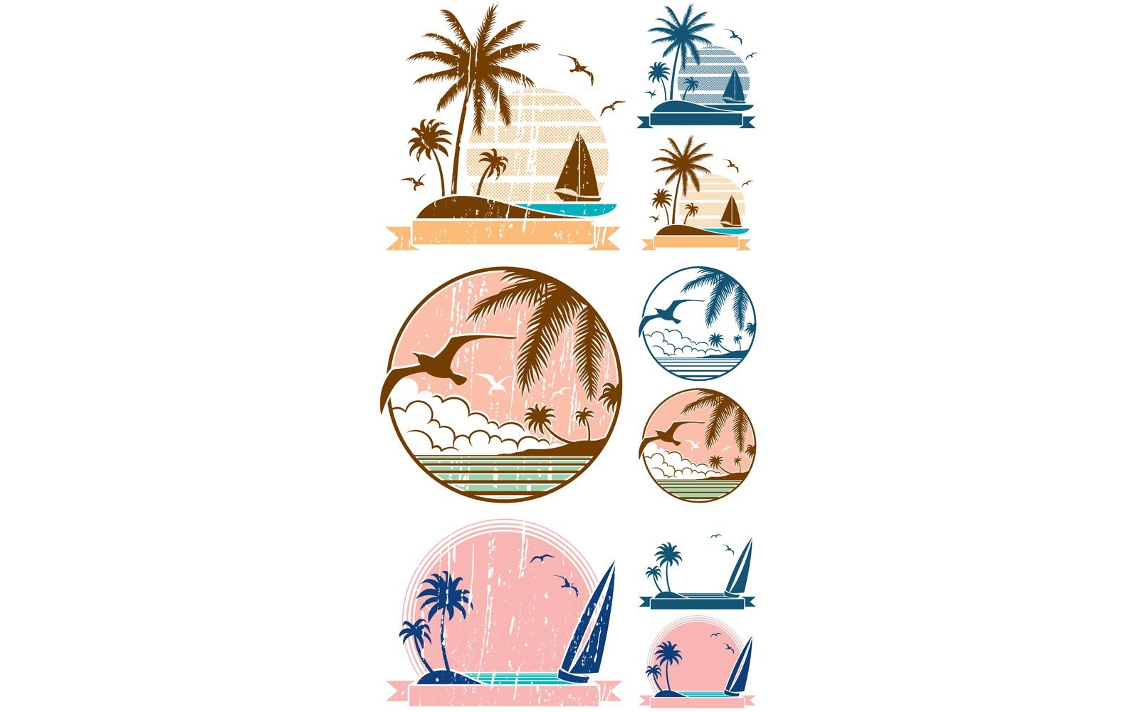 Kit Graphique #124407 Beach Symbole Divers Modles Web - Logo template Preview