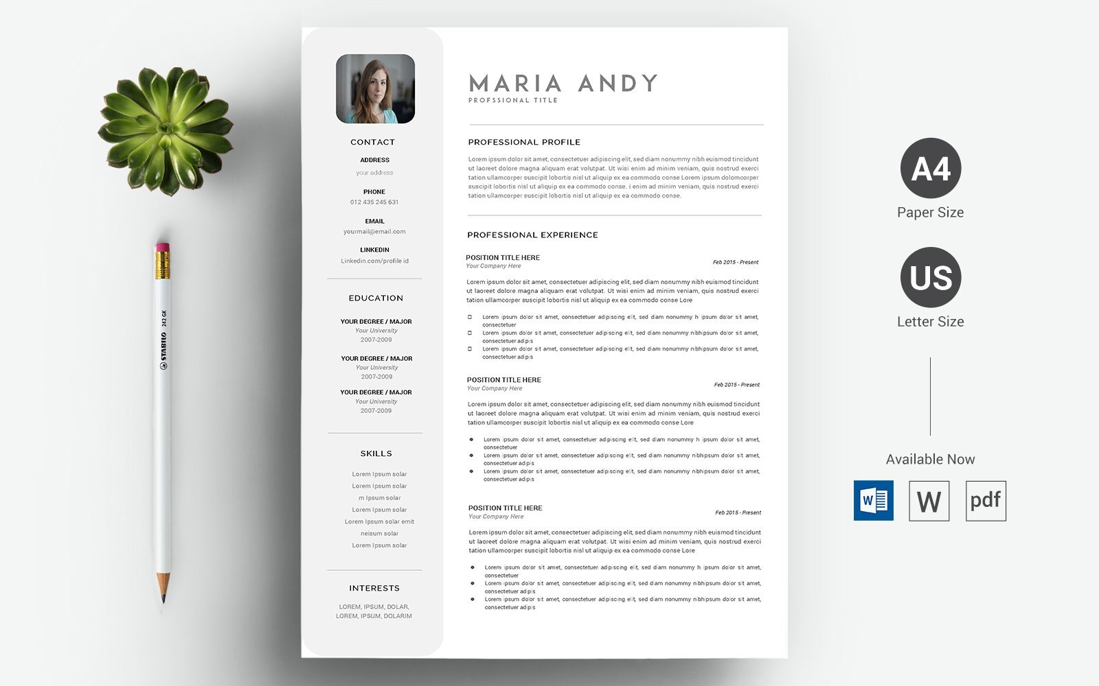 Template #124493 Black Resume Webdesign Template - Logo template Preview