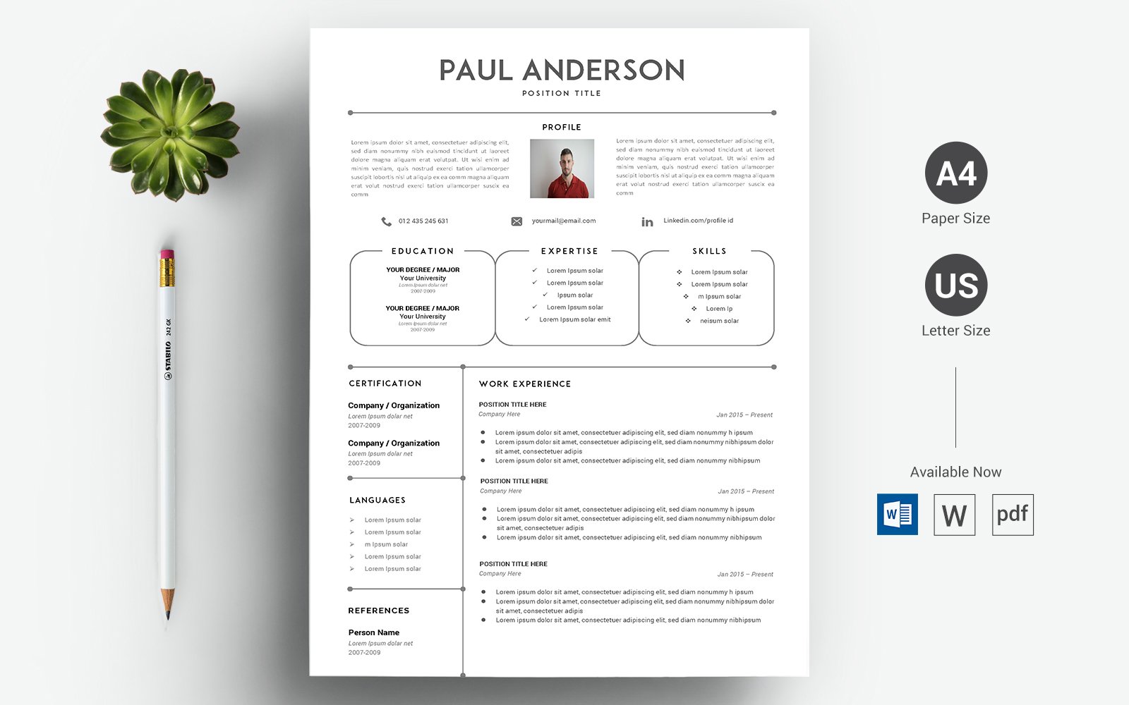Template #124494 Black Resume Webdesign Template - Logo template Preview