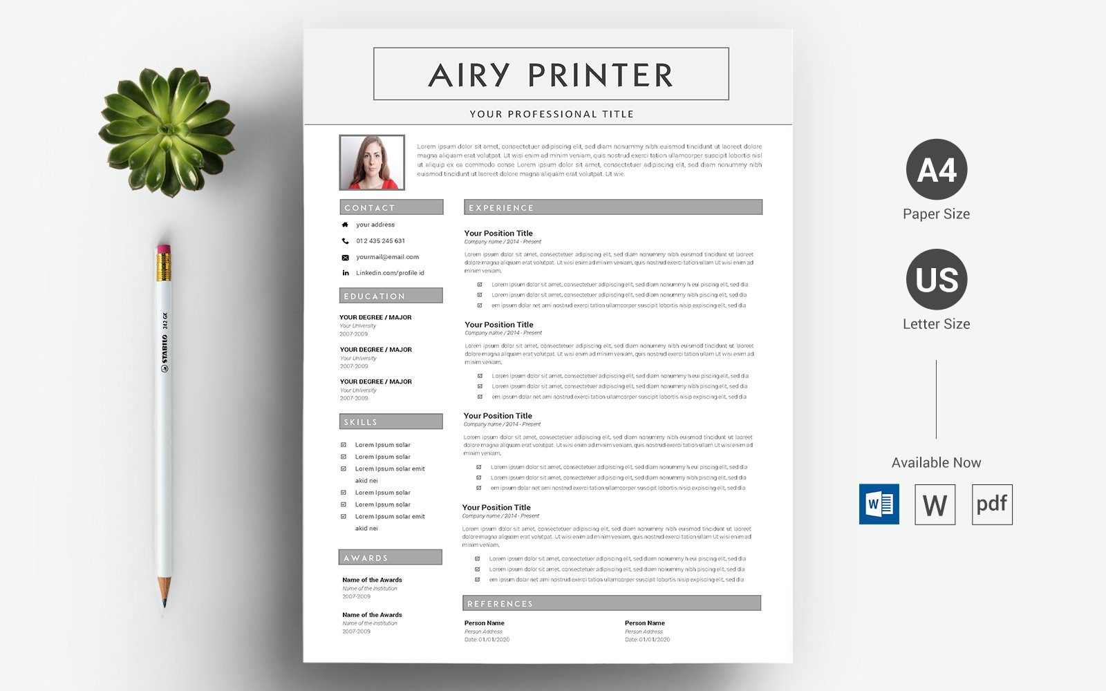 Template #124498 Black Resume Webdesign Template - Logo template Preview