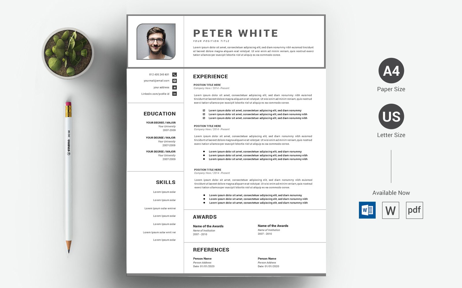 Template #124499 Black Resume Webdesign Template - Logo template Preview