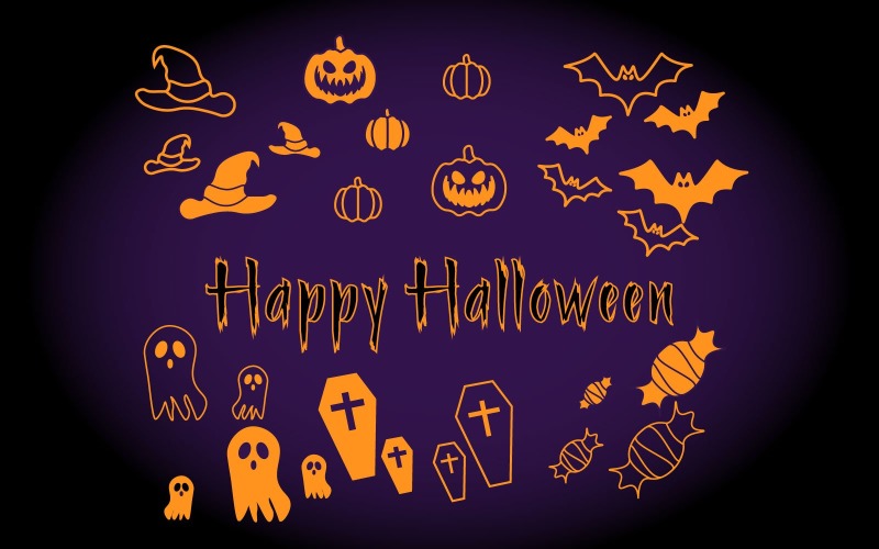 Halloween Holiday Elements - Vector Image Vector Graphic