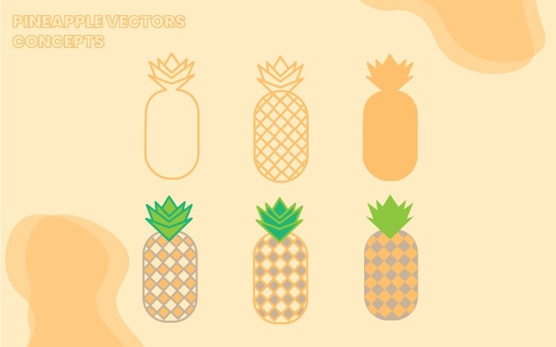 Pineapple Flat Design - Vector Image Vector Graphic