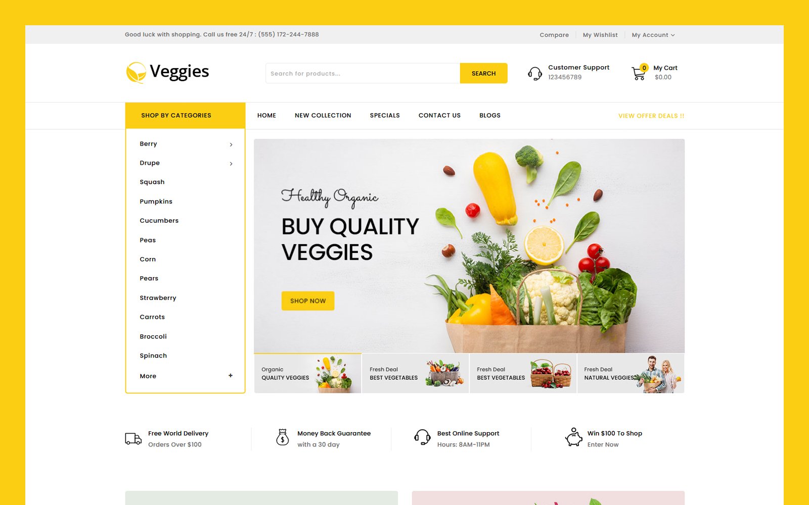 Responsywny szablon OpenCart Veggies - Multipurpose #124513
