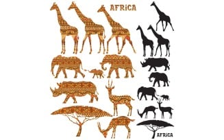 African Animal Silhouettes - Illustration