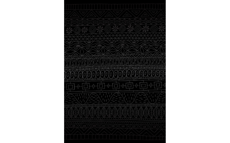 African Pattern Minimal Black - Illustration