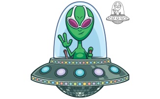 Alien Flying Saucer - Illustration