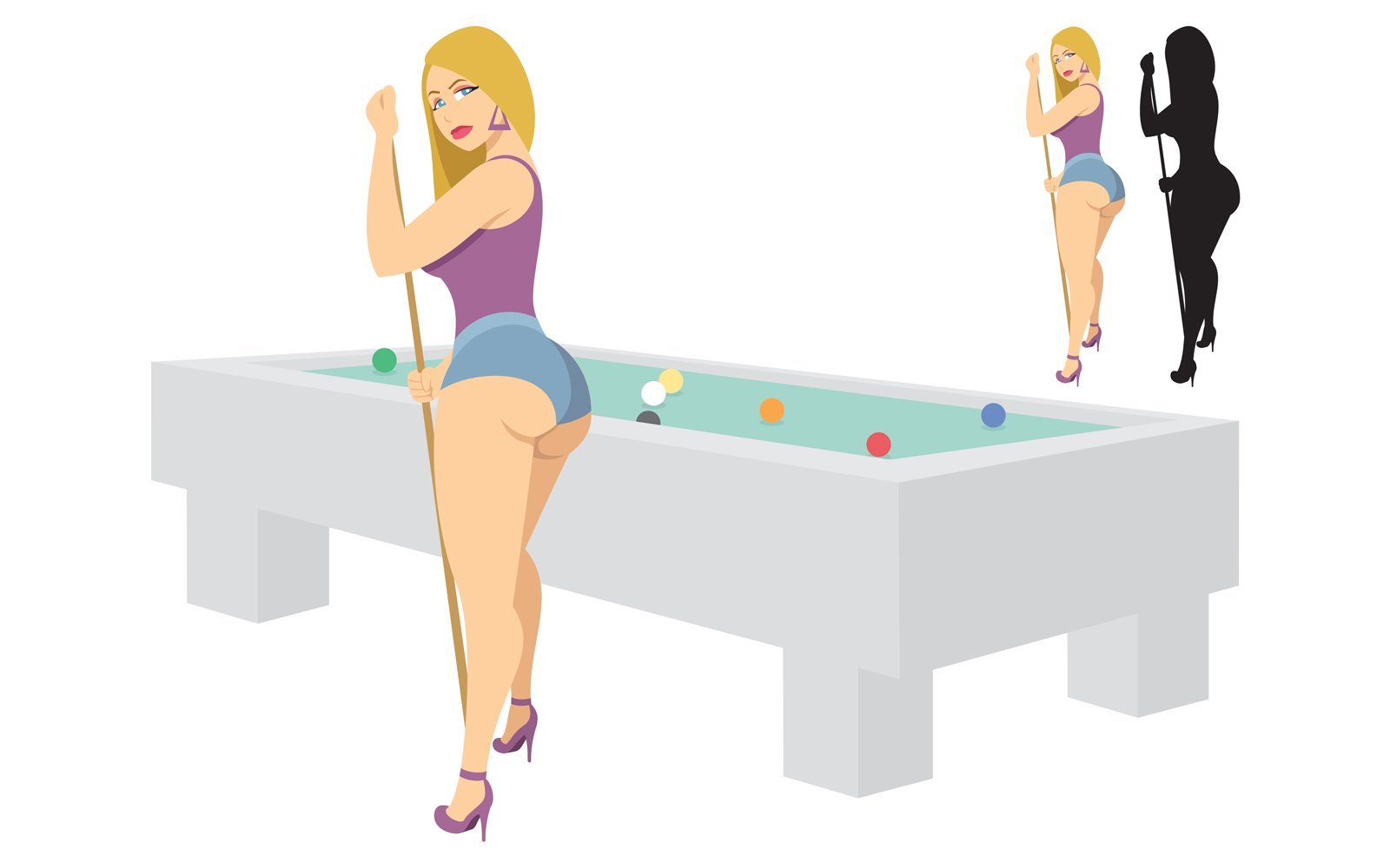 Template #124785 Woman Billiard Webdesign Template - Logo template Preview